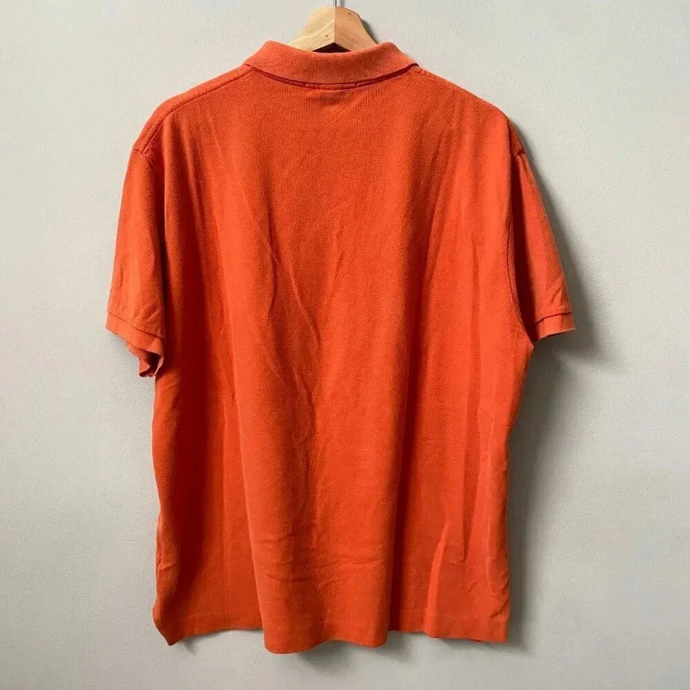 Vintage Polo Ralph Lauren Men's Large Short Sleeve Retro Orange Polo Shirt 90s